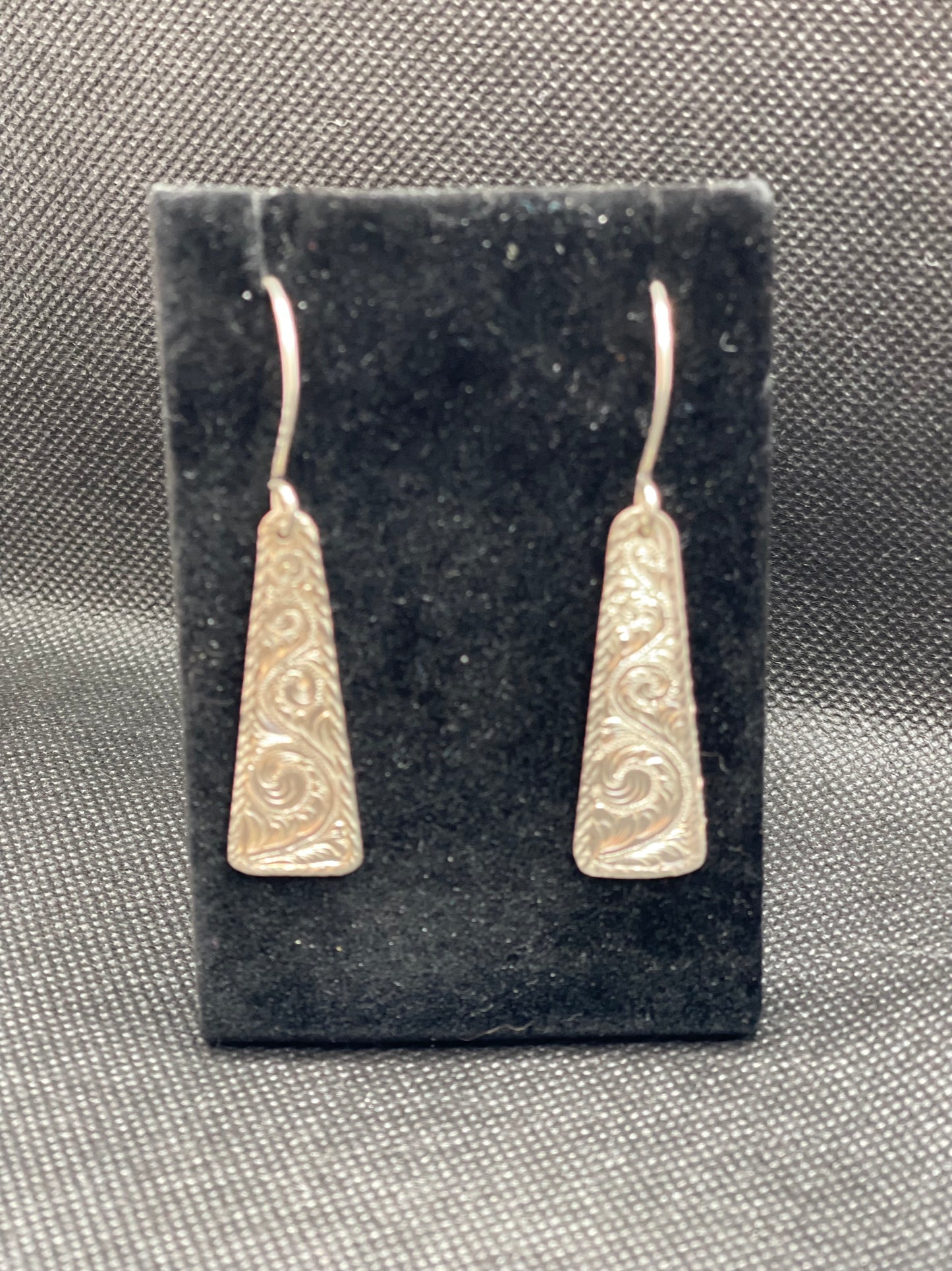 Handmade, Hand engraved, Sterling silver pendant and earrings.    Purchase as a set or individually.